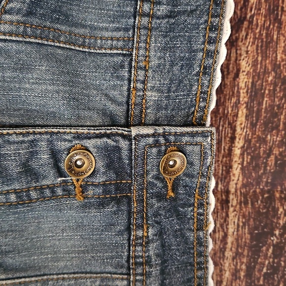 HANDMADE" ☆OKD  "L.e.i." "WINDOW FLOWERS" UpPURPOSED JEAN JACKET! 💙 LG - Picture 4 of 11